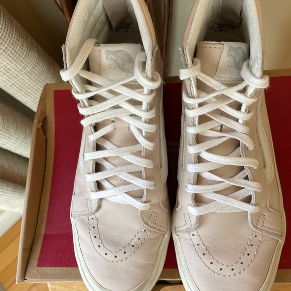 Vans Pink Leather SK8-HI’s - Picture 2 of 4